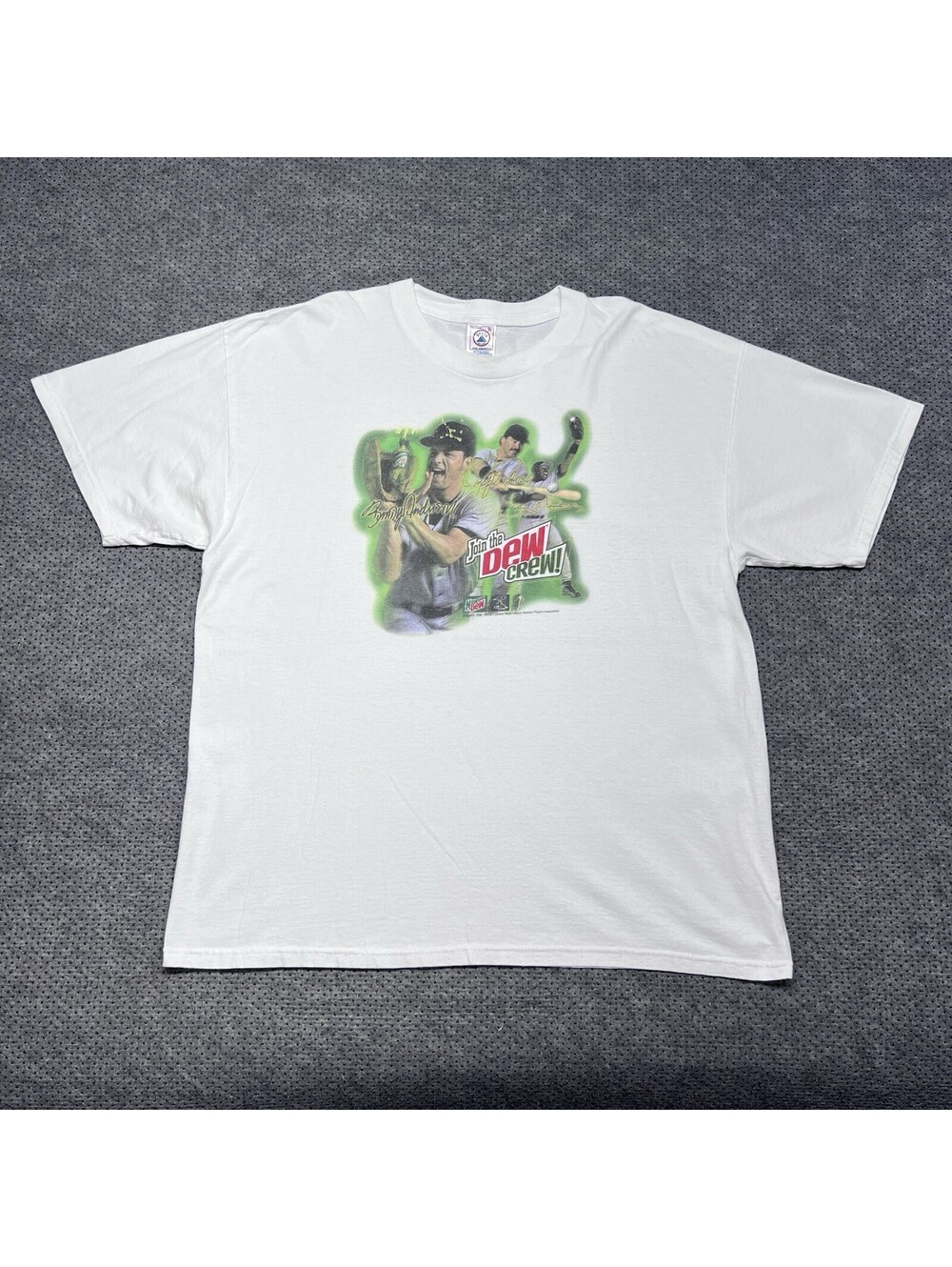 Vintage 1999 Mountain Dew Crew Baseball Promo T-Shirt XL RARE MENS WHITE
